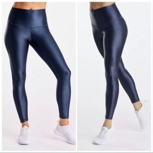USA Made DYI Shimmer Blue Navy High Rise Leggings